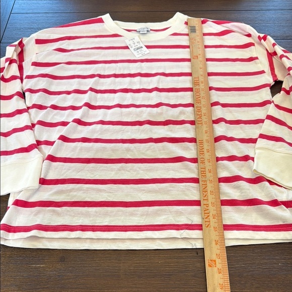 J. Crew Factory Long Sleeve Tee with Pink and White Stripes - Picture 5 of 9